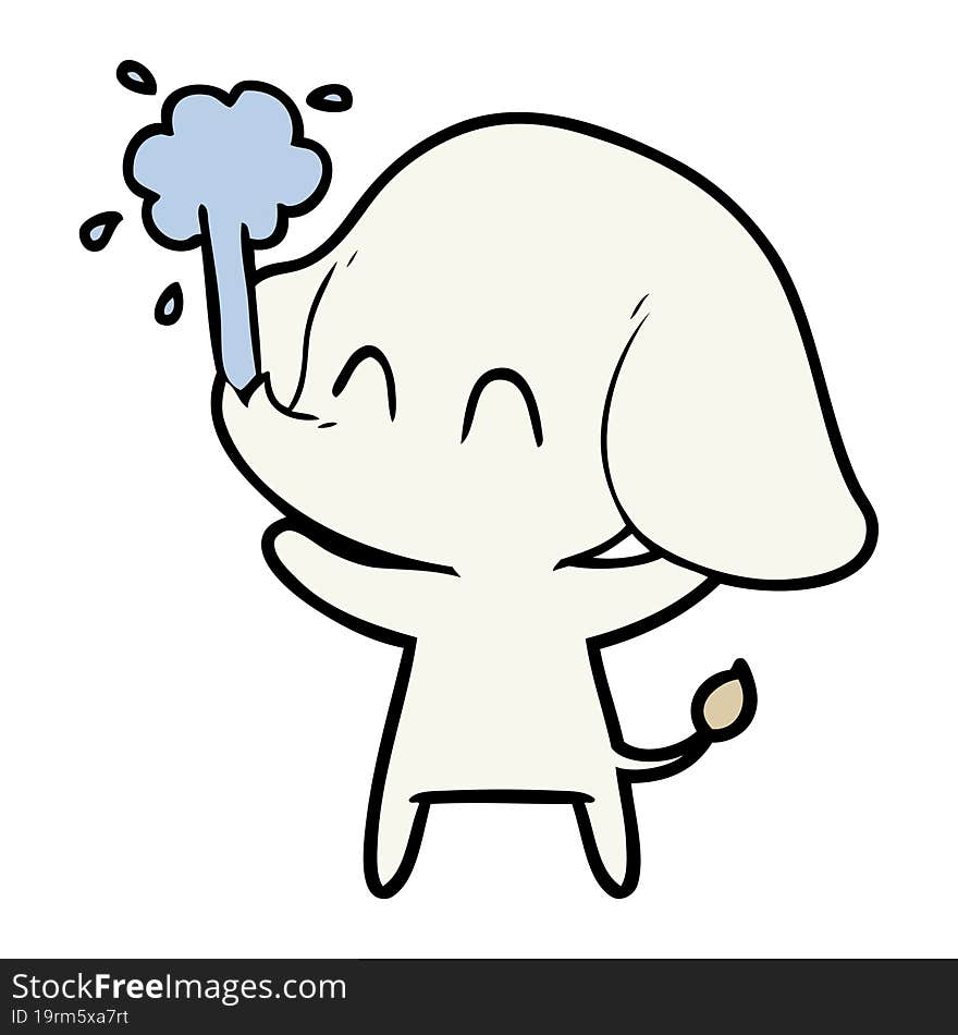 cute cartoon elephant spouting water. cute cartoon elephant spouting water