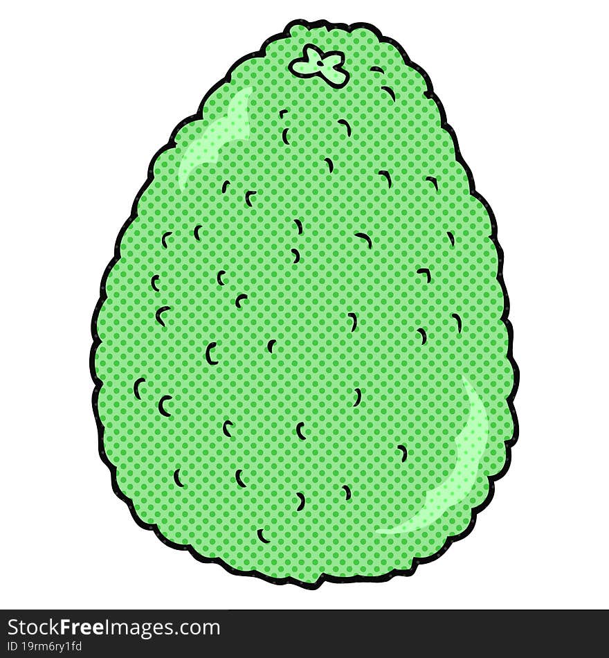 freehand drawn cartoon avocado