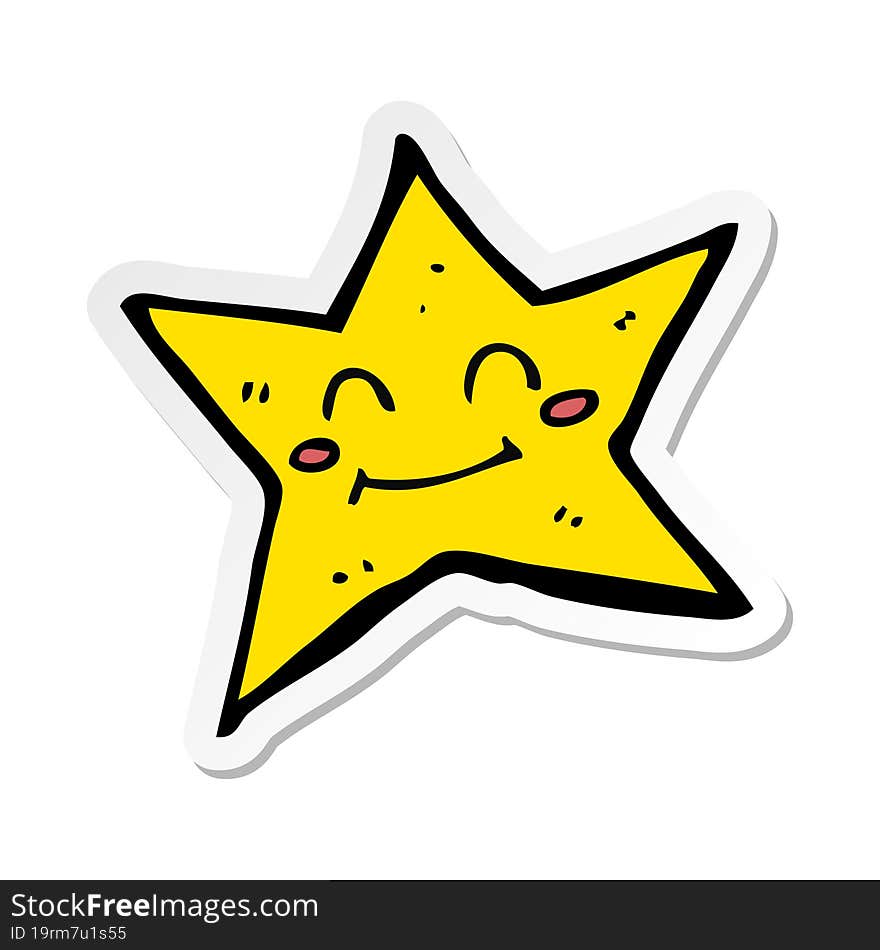 sticker of a cartoon star character