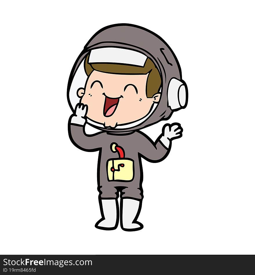 happy cartoon astronaut. happy cartoon astronaut