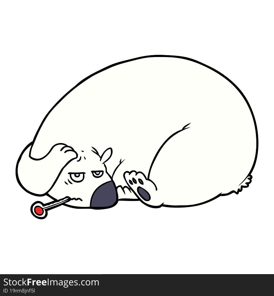 ill polar bear cartoon. ill polar bear cartoon