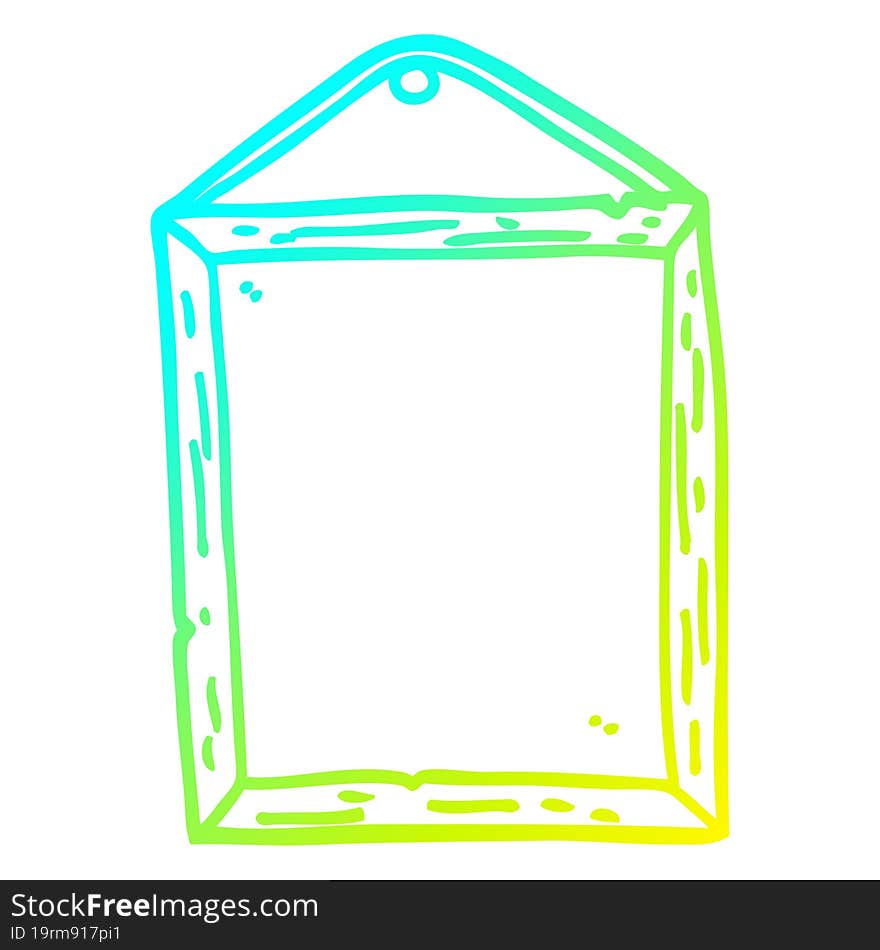 cold gradient line drawing cartoon picture frame