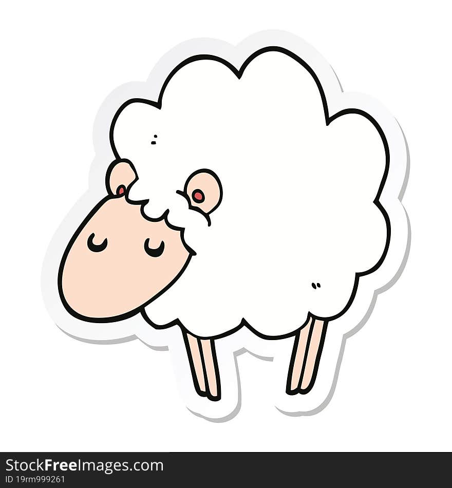 sticker of a cartoon sheep