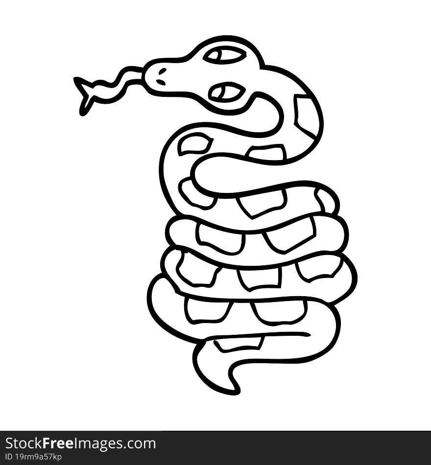 line drawing cartoon poisonous snake