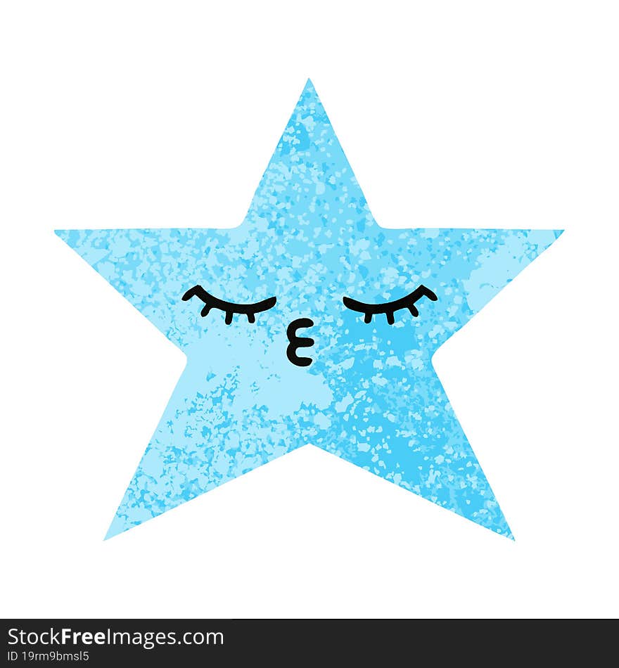 retro illustration style cartoon of a star fish