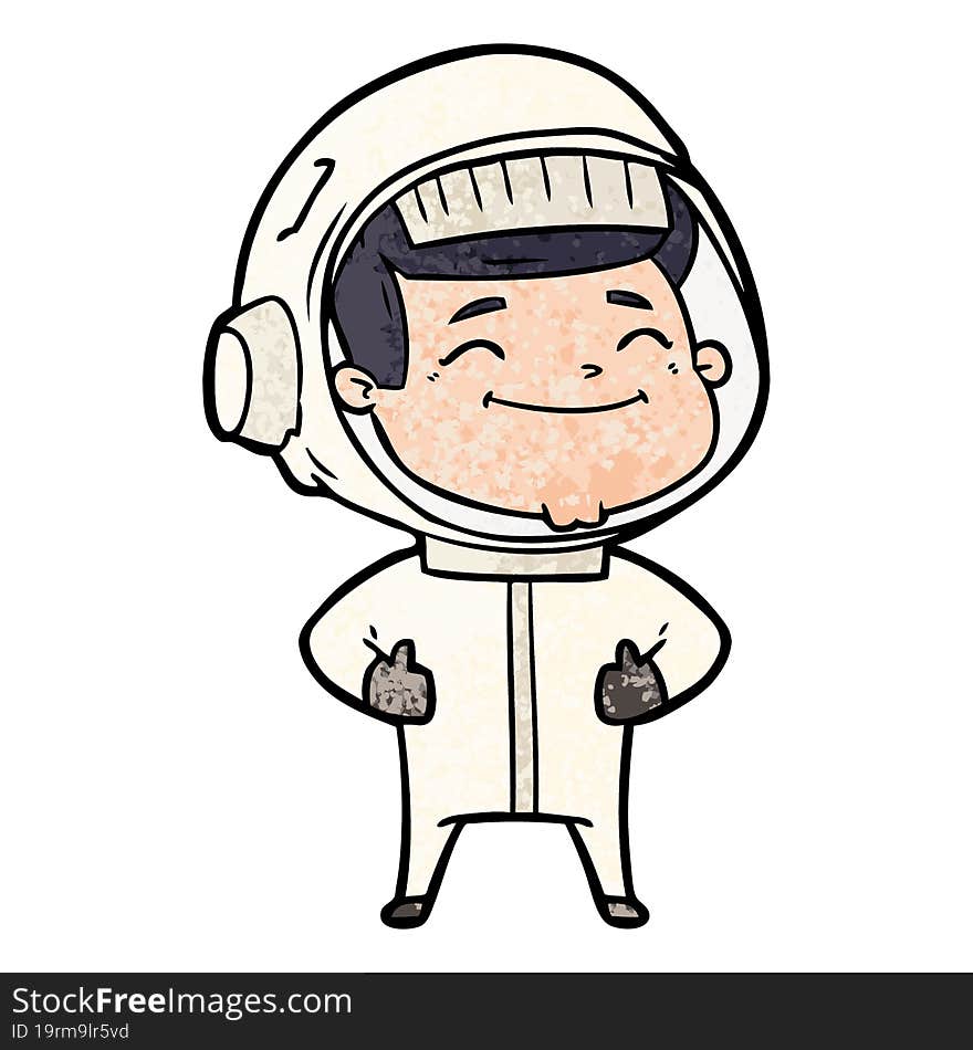 happy cartoon astronaut. happy cartoon astronaut