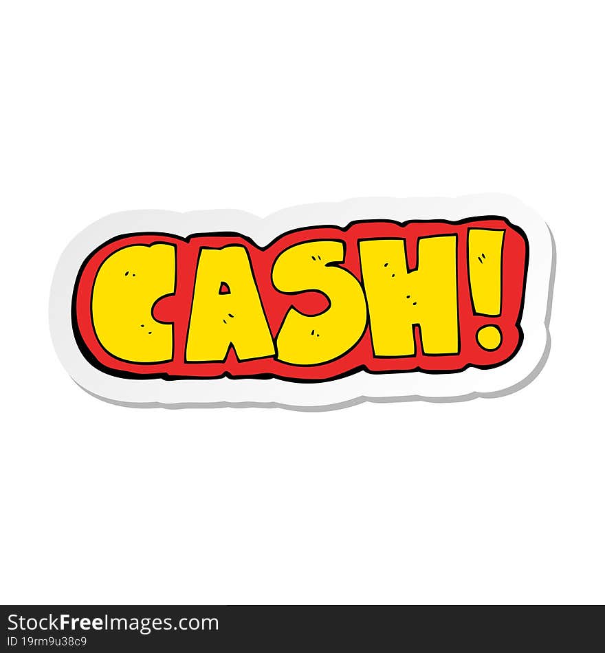 sticker of a cartoon cash symbol