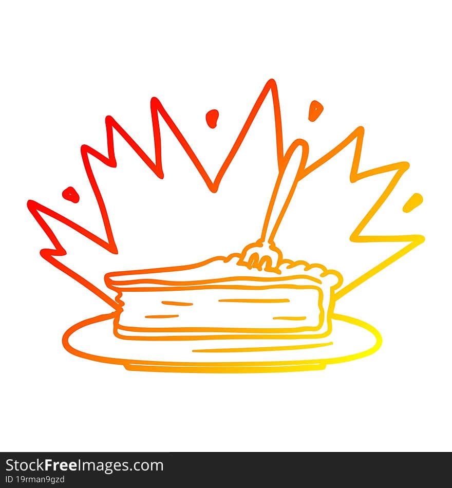 warm gradient line drawing amazing dessert cartoon