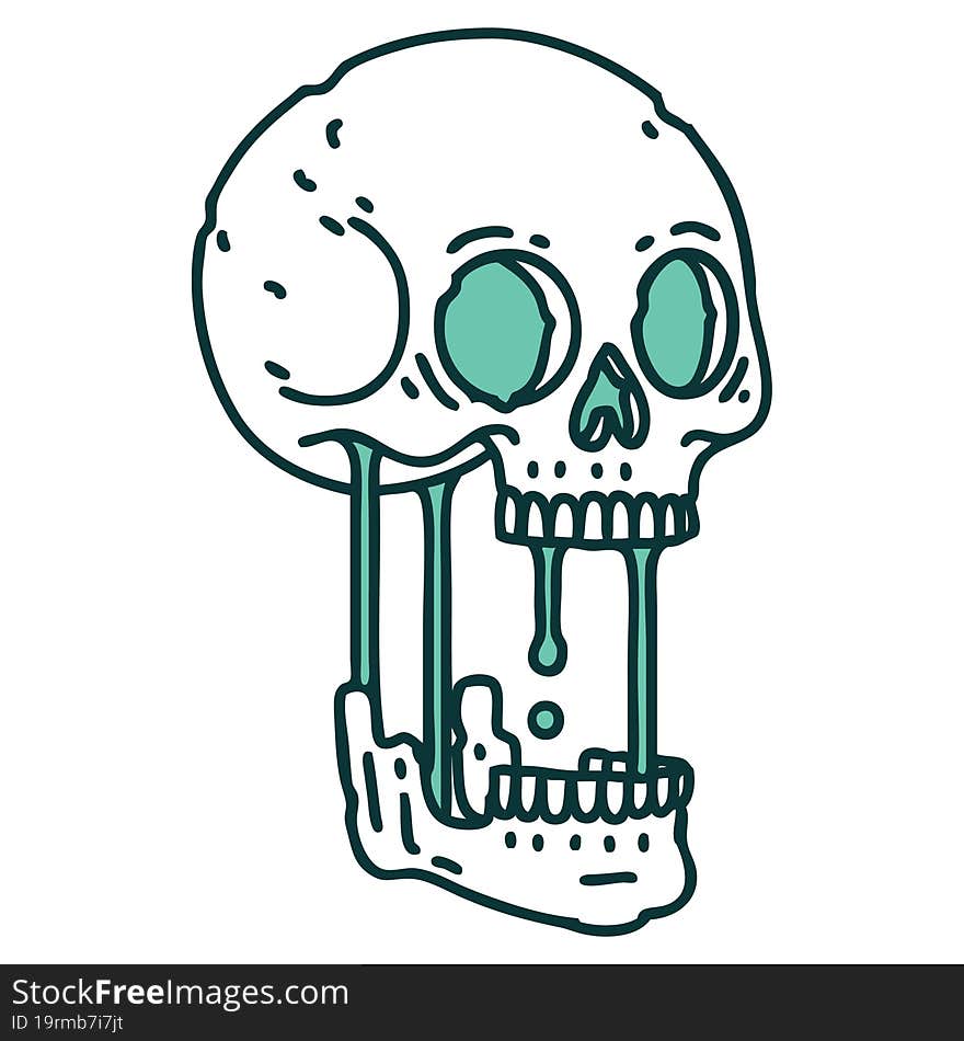 iconic tattoo style image of a skull. iconic tattoo style image of a skull