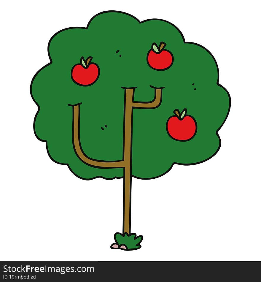 quirky hand drawn cartoon tree