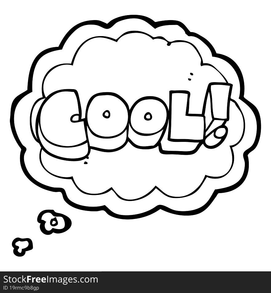 Cool Thought Bubble Cartoon Symbol