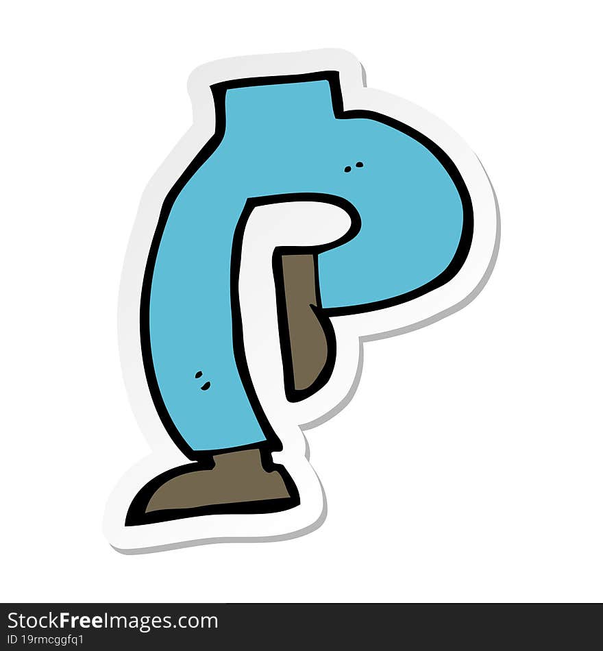 Sticker Of A Cartoon Legs