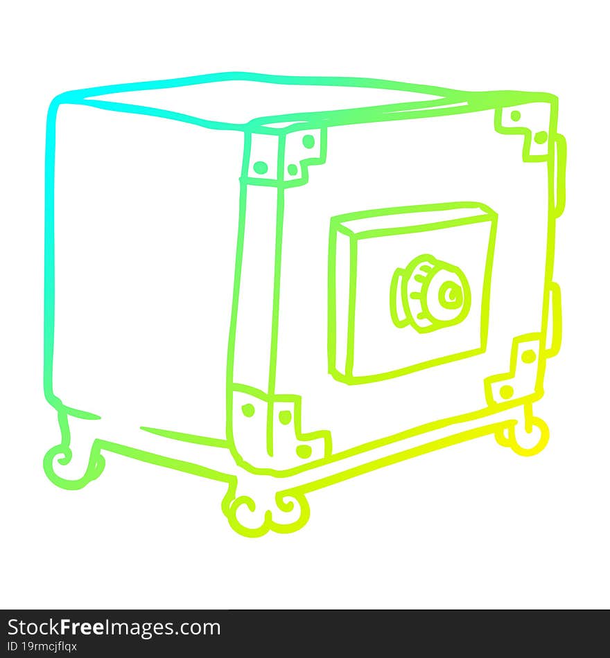 cold gradient line drawing cartoon traditional safe