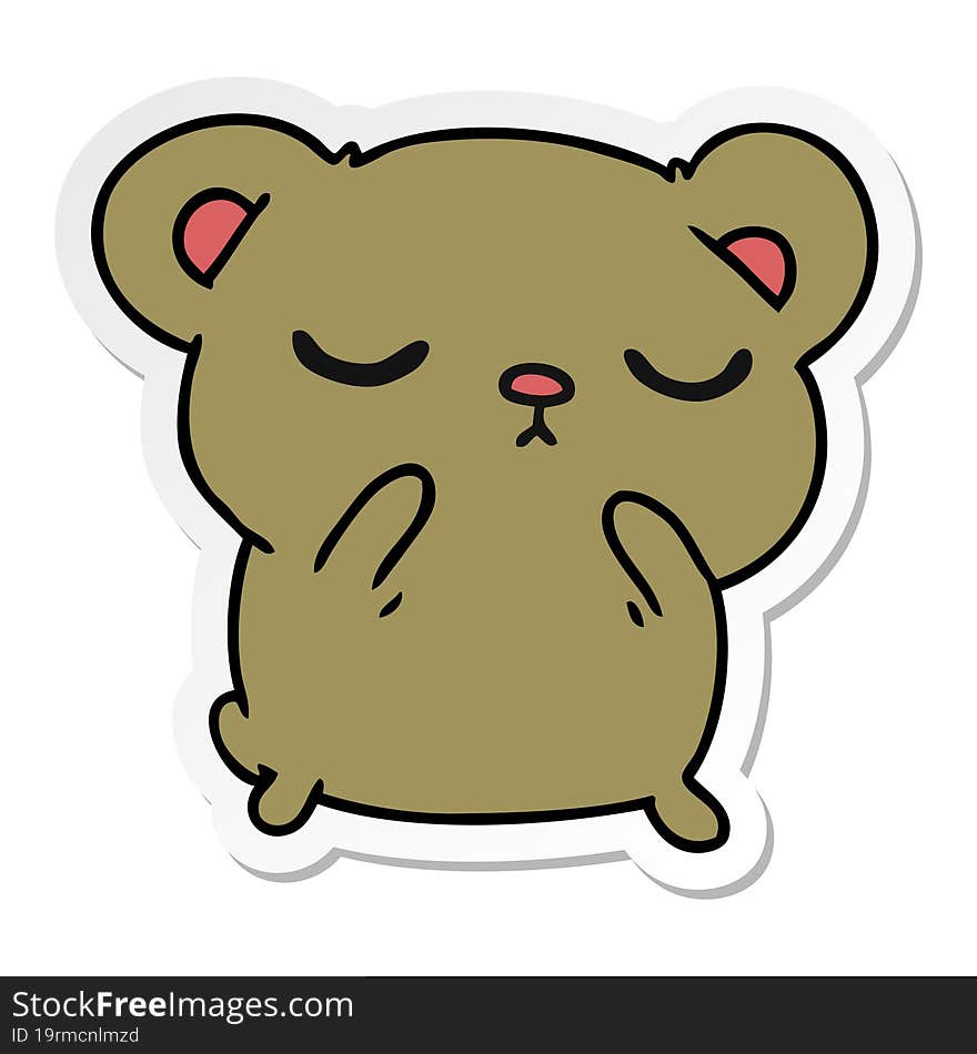 Sticker Cartoon Of A Cute Bear