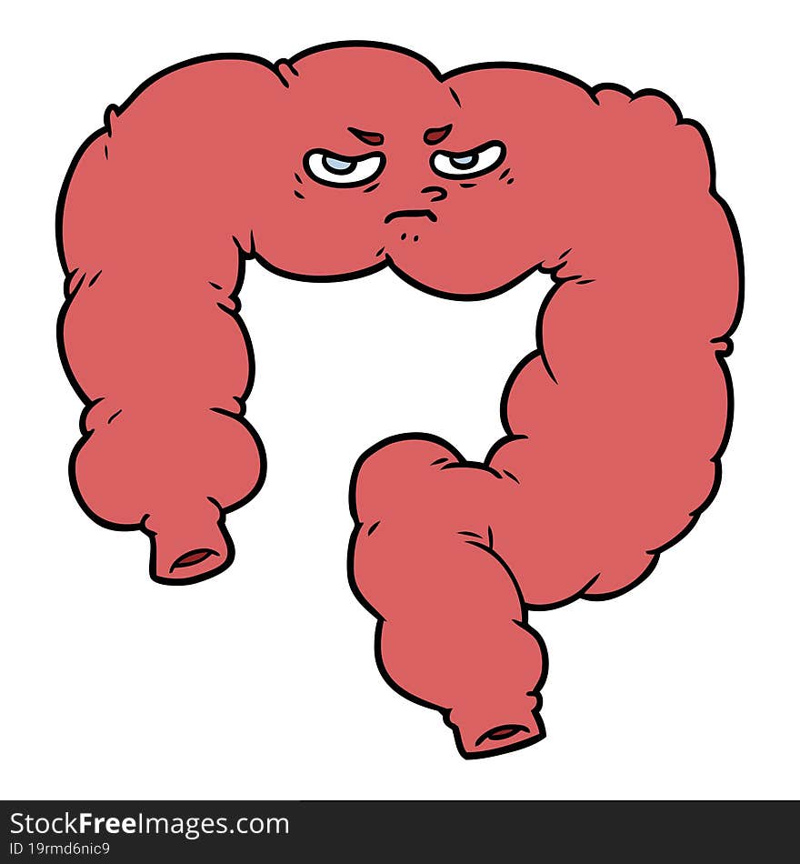 cartoon angry colon. cartoon angry colon