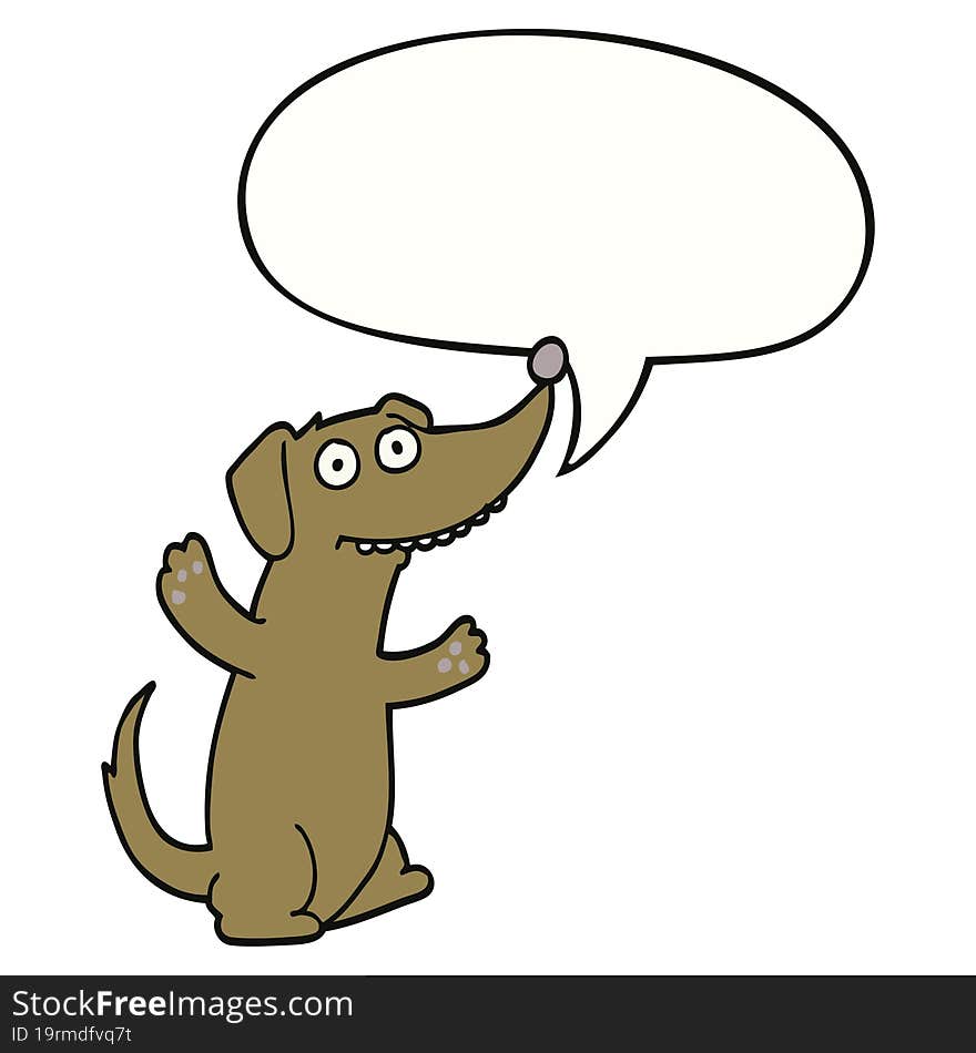 Cartoon Dog And Speech Bubble