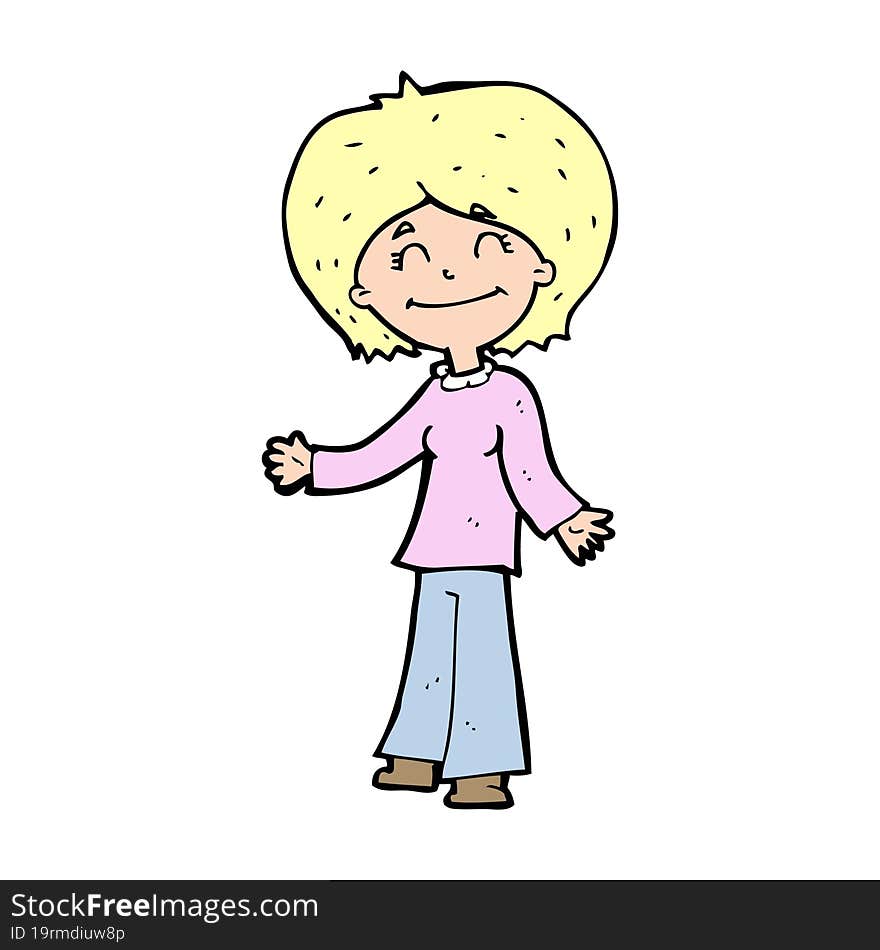 Cartoon Happy Woman