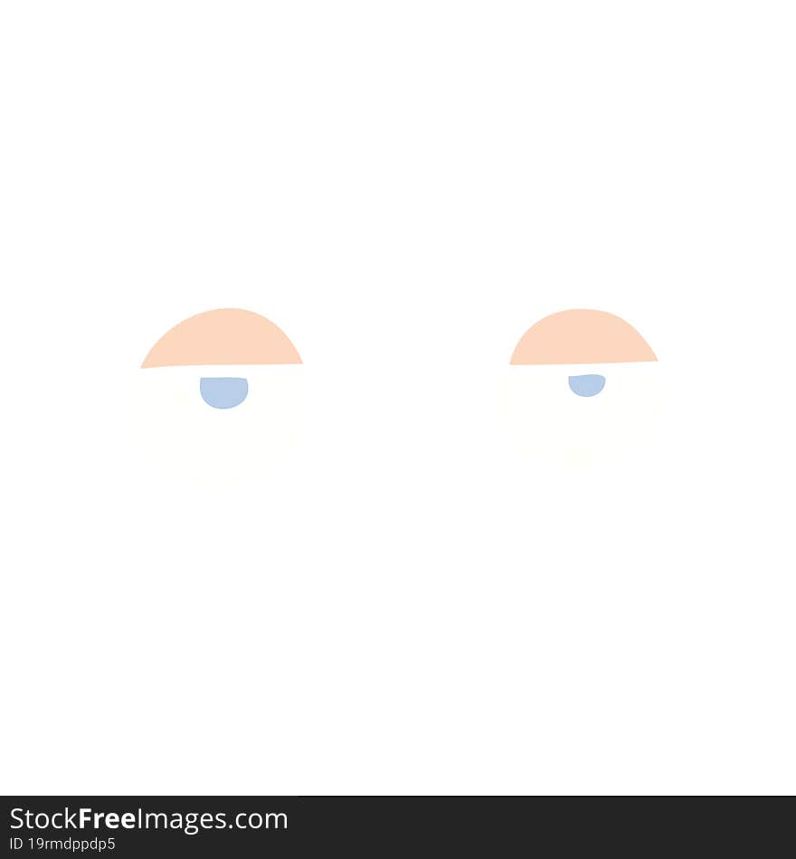 flat color illustration cartoon tired eyes