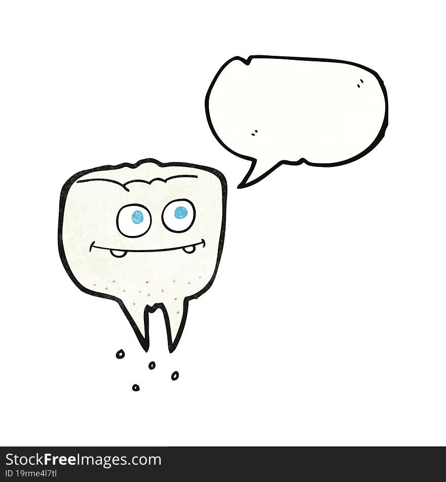 Speech Bubble Textured Cartoon Tooth