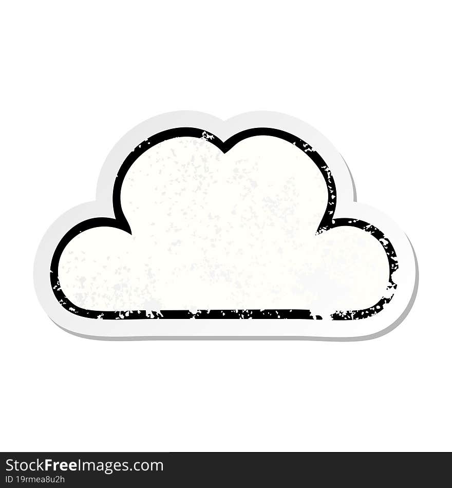 distressed sticker of a cute cartoon white cloud