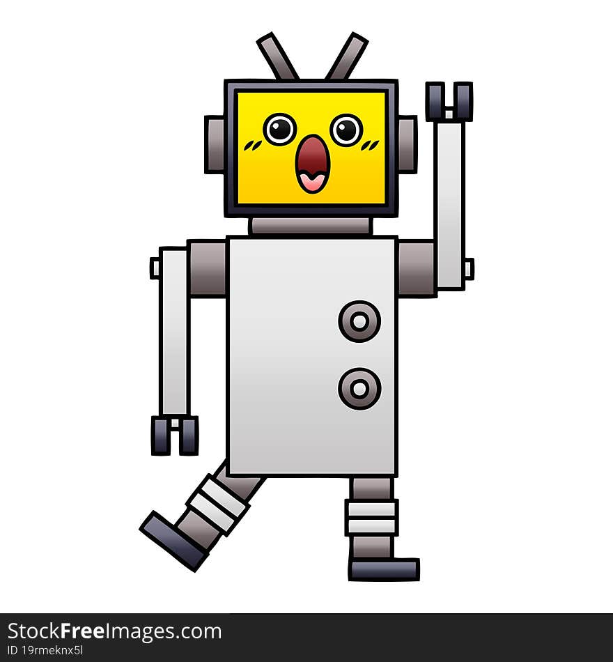 gradient shaded cartoon robot