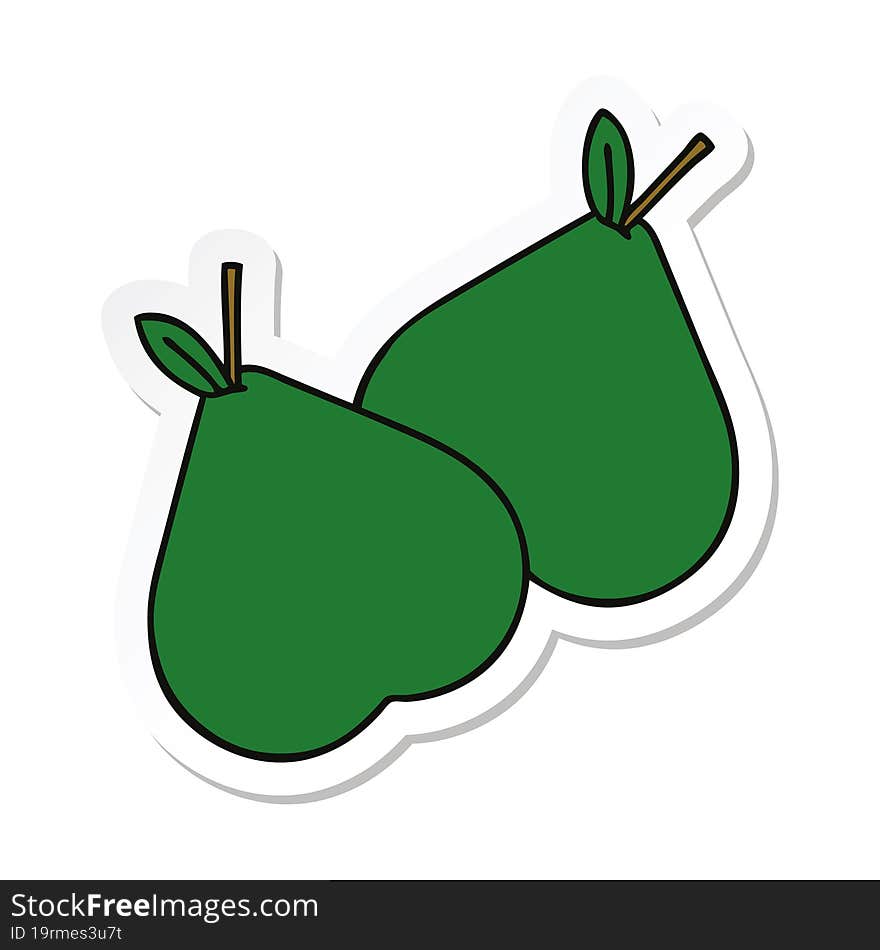 sticker of a cute cartoon pears