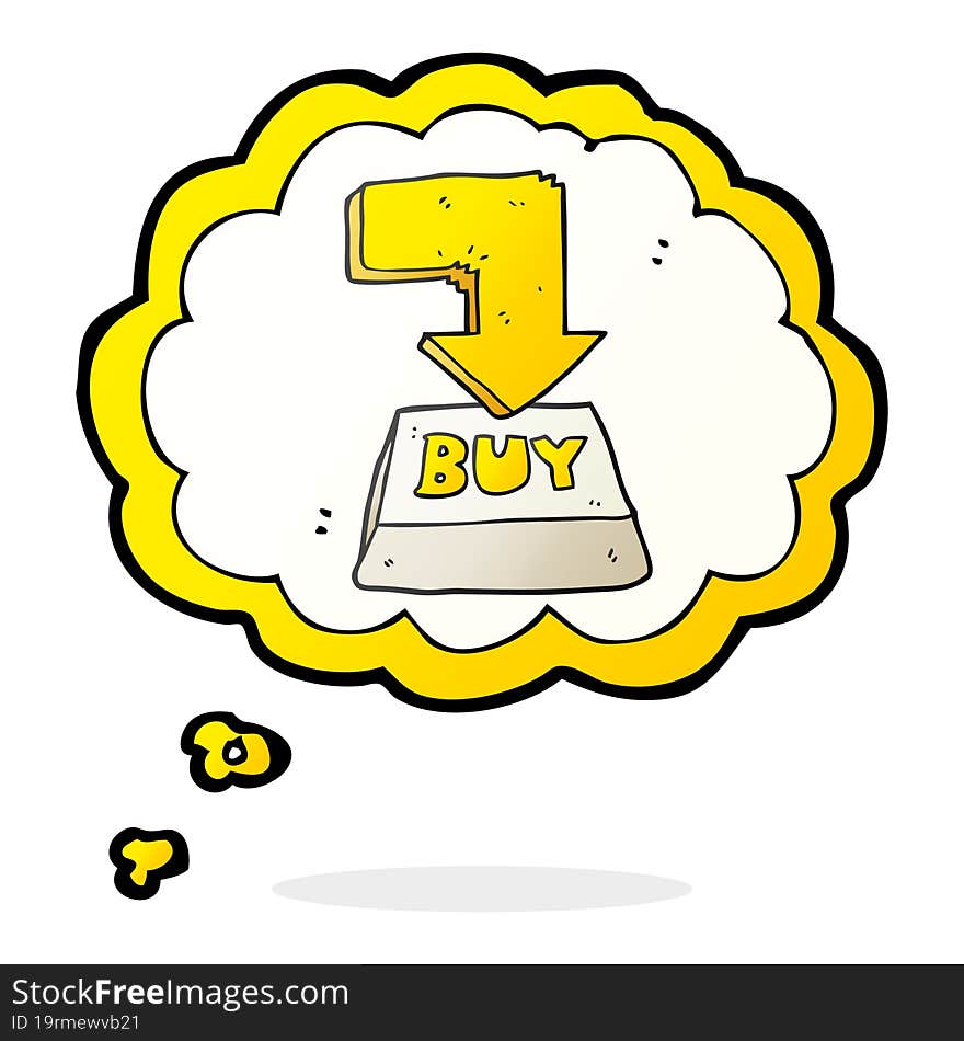 thought bubble cartoon computer key buy symbol