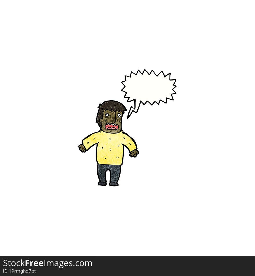 cartoon man with speech bubble