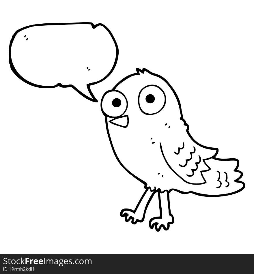 Speech Bubble Cartoon Bird