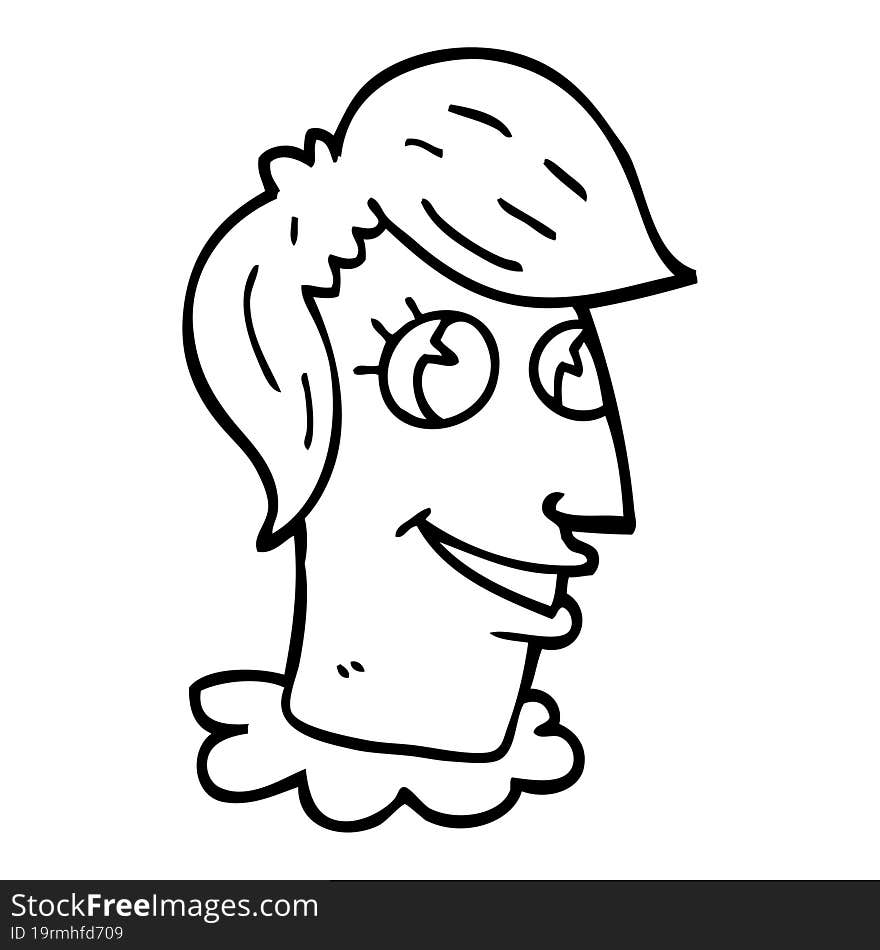 line drawing cartoon human head