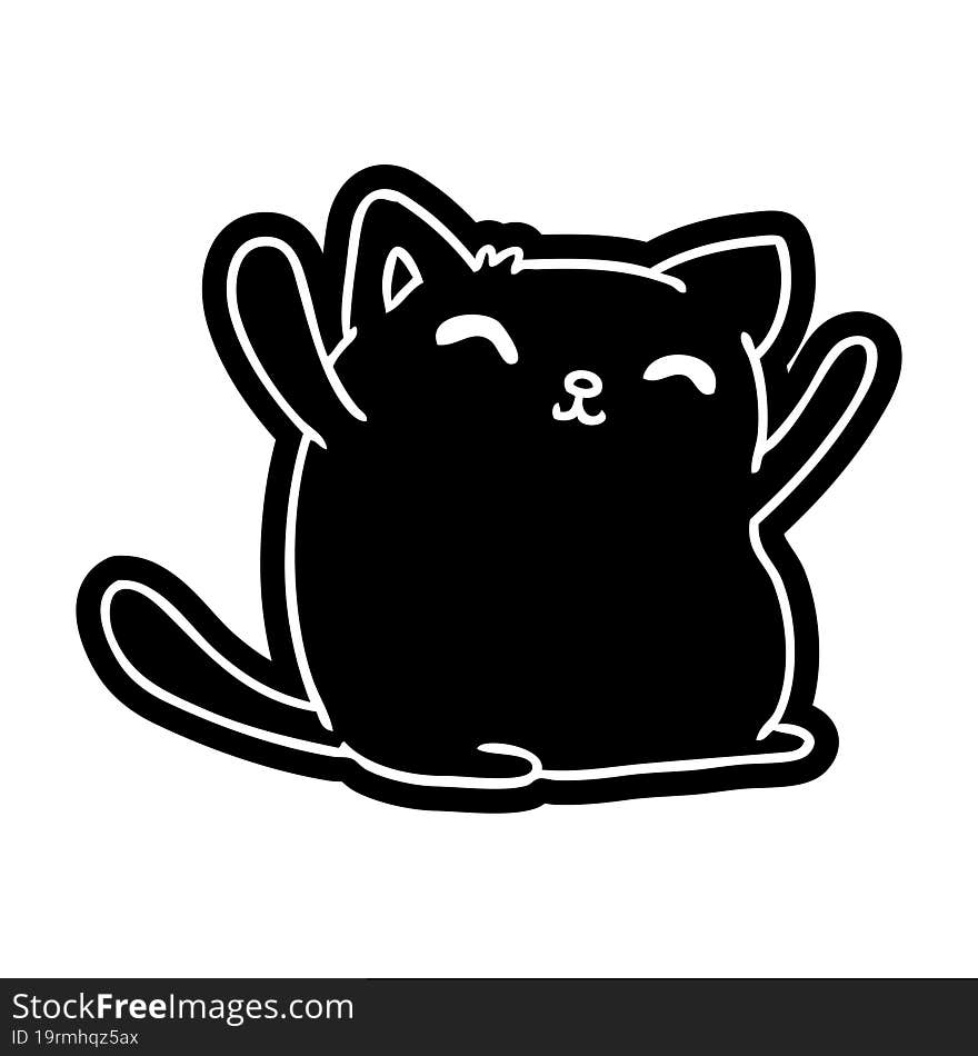 cartoon icon of cute kawaii cat