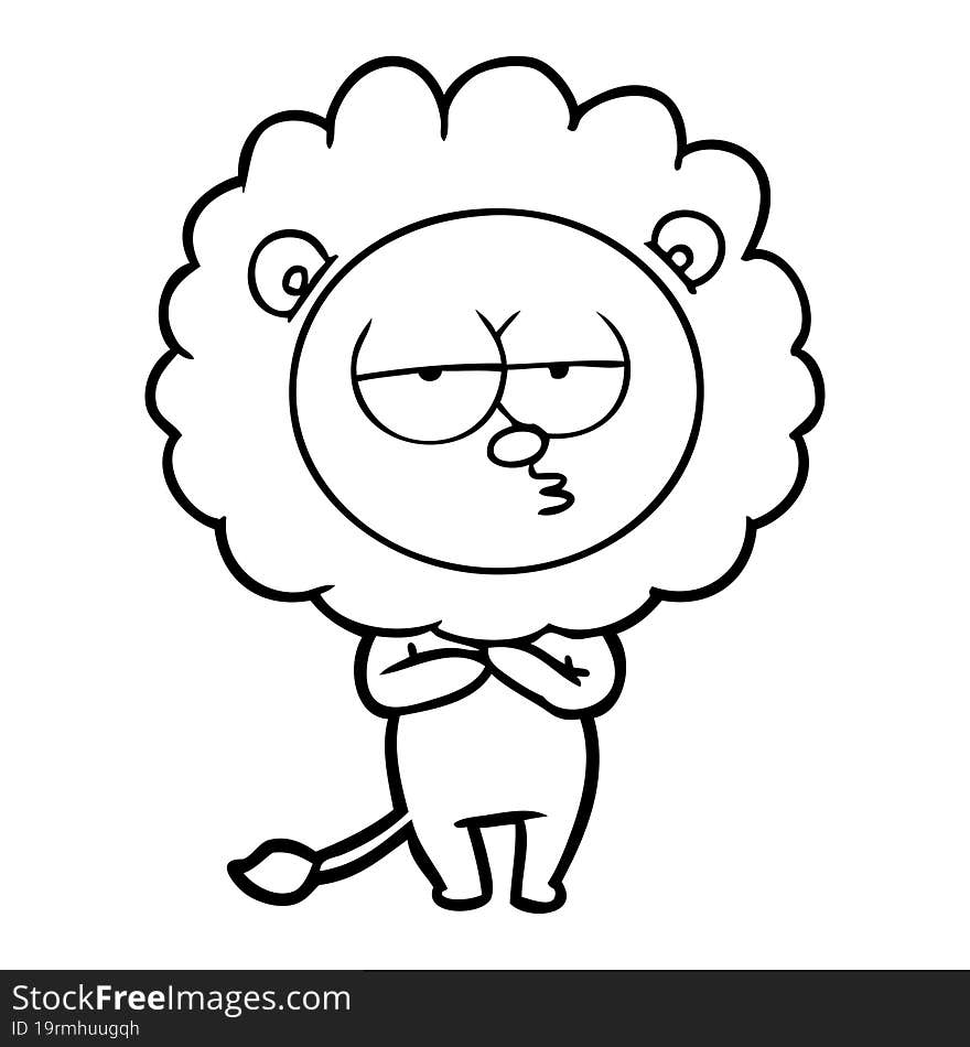 cartoon tired lion. cartoon tired lion