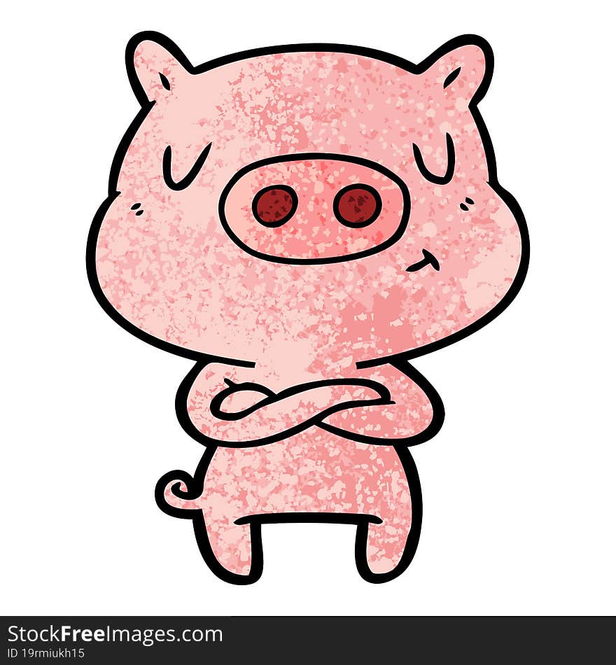 cartoon content pig. cartoon content pig