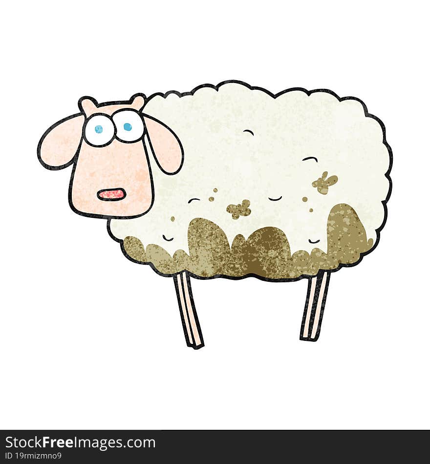 textured cartoon muddy sheep