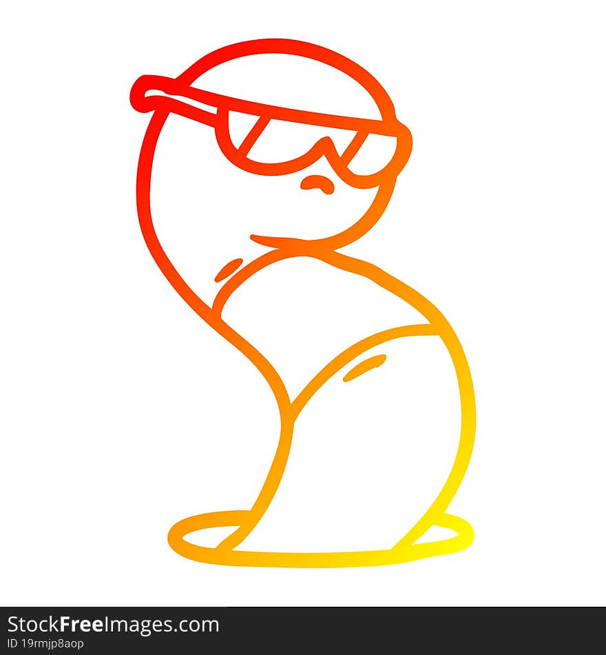 warm gradient line drawing cartoon cool worm