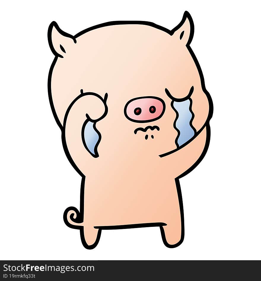 cartoon pig crying. cartoon pig crying