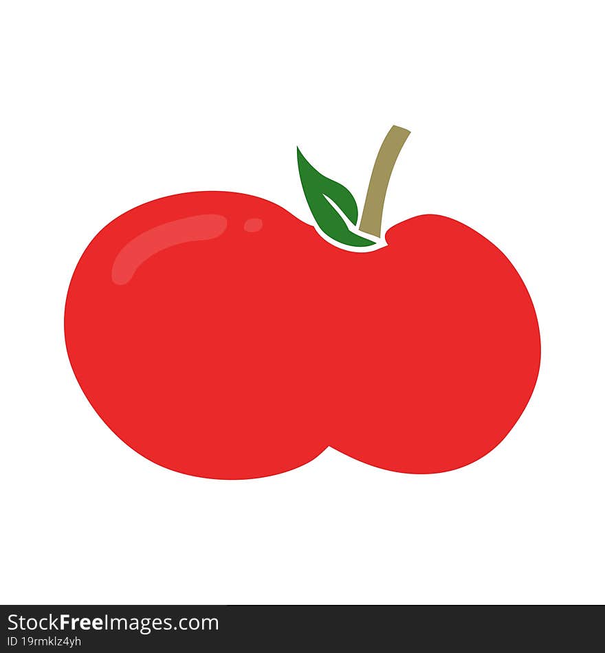 flat color style cartoon apple