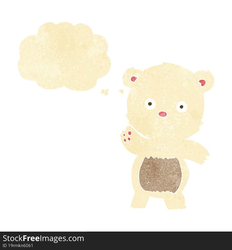 cute cartoon polar bear with thought bubble