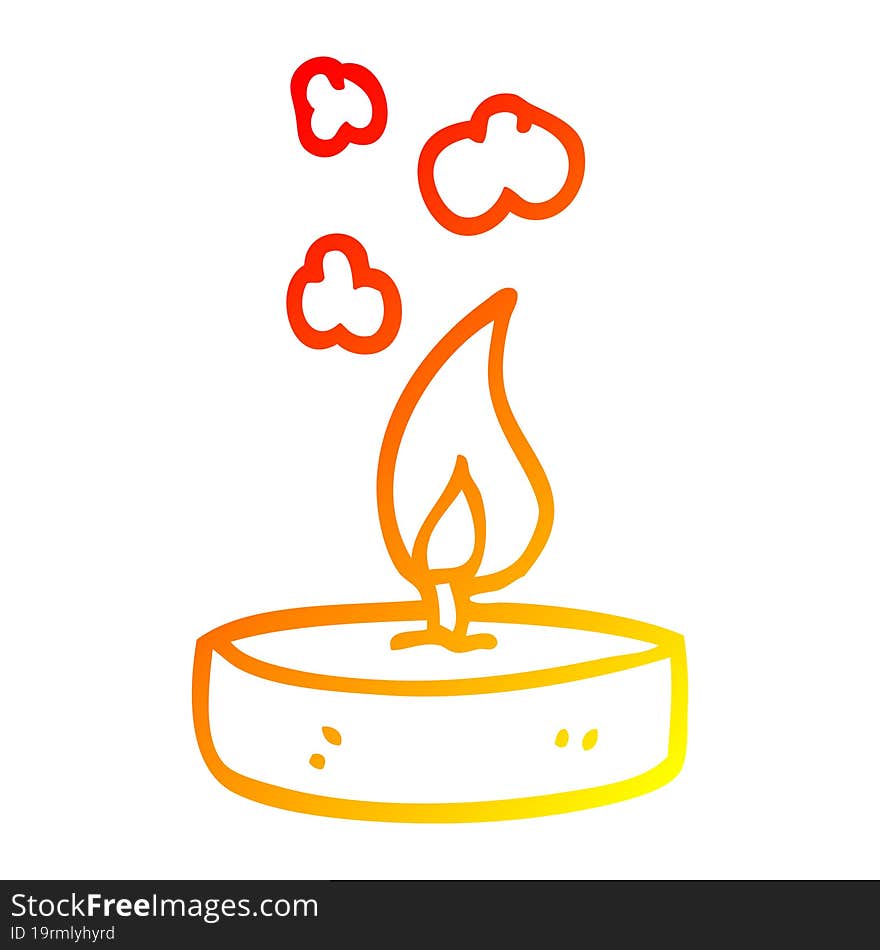 warm gradient line drawing cartoon scented candle