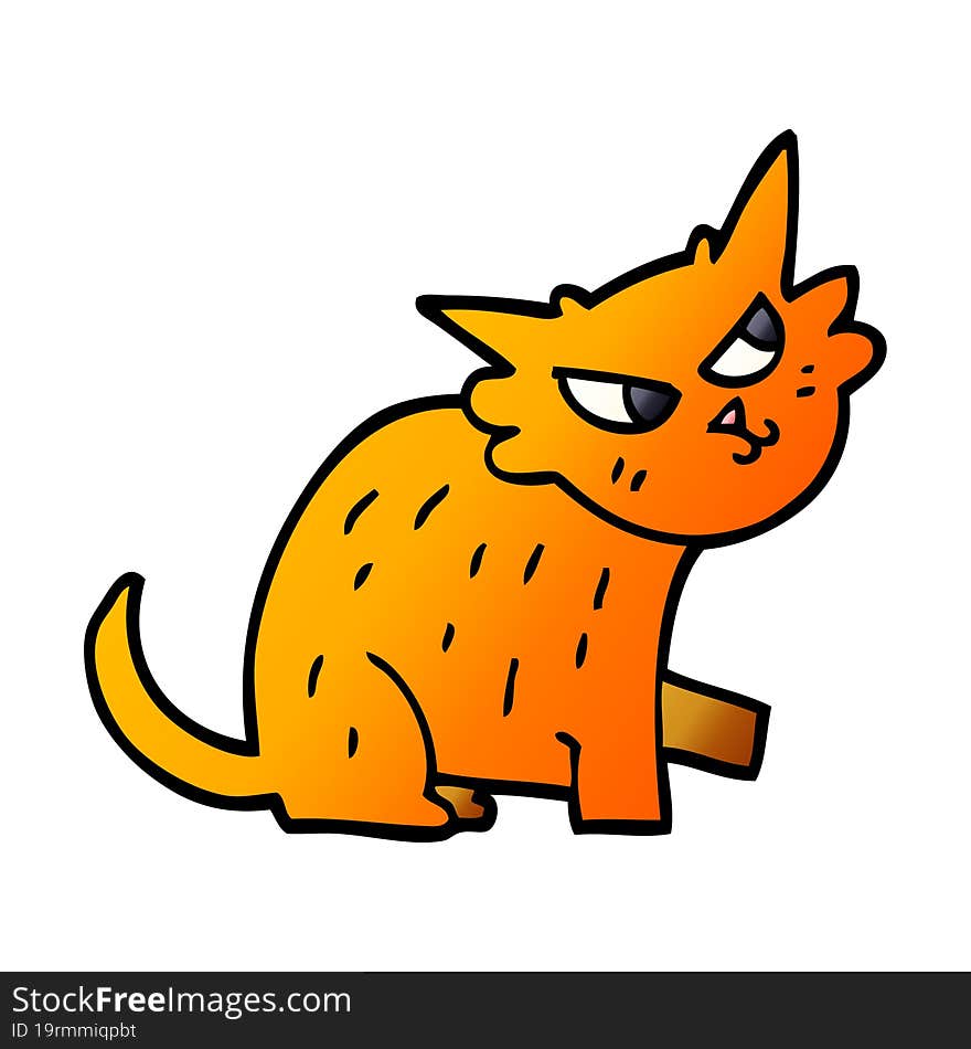 Cartoon Doodle Ginger Cat