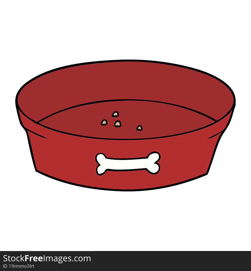 cartoon empty dog food bowl. cartoon empty dog food bowl