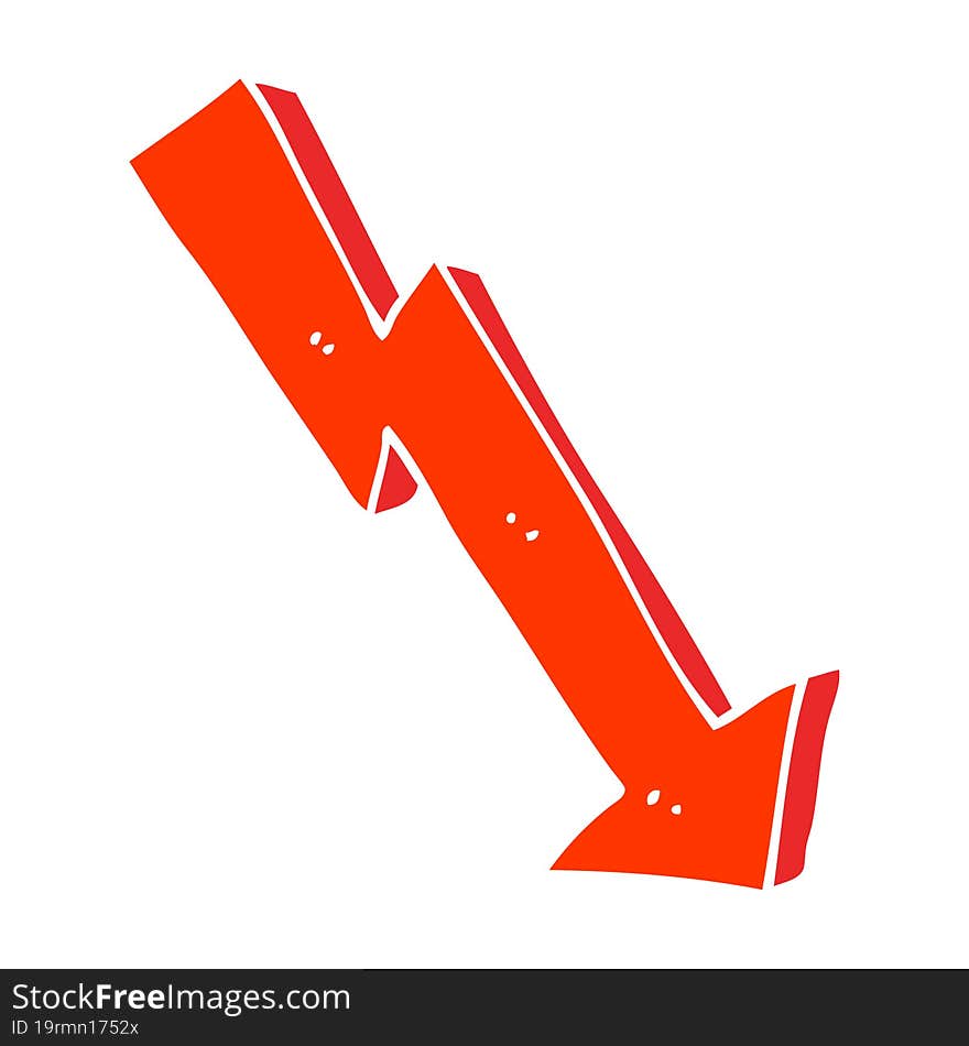 flat color illustration cartoon business loss arrow