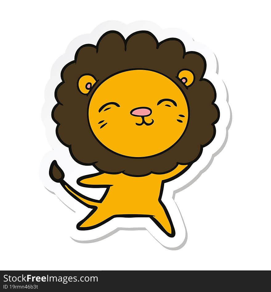 sticker of a cartoon lion