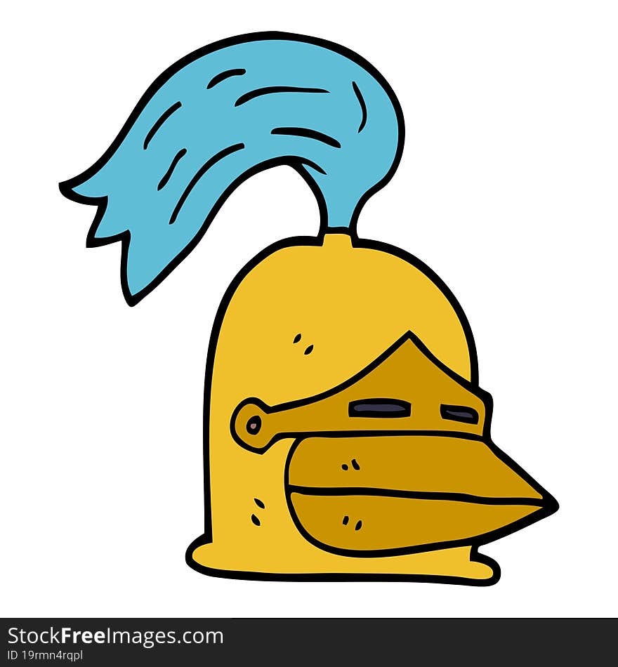 cartoon doodle golden helmet