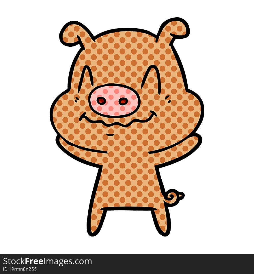 nervous cartoon pig. nervous cartoon pig