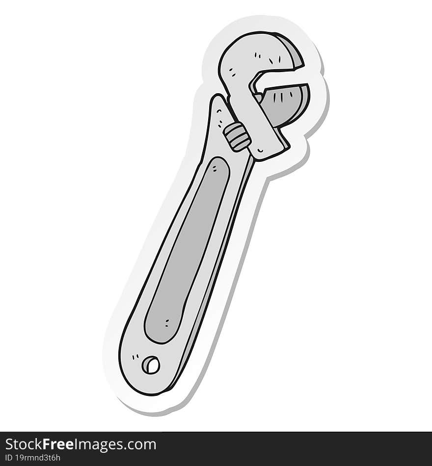 sticker of a cartoon adjustable spanner