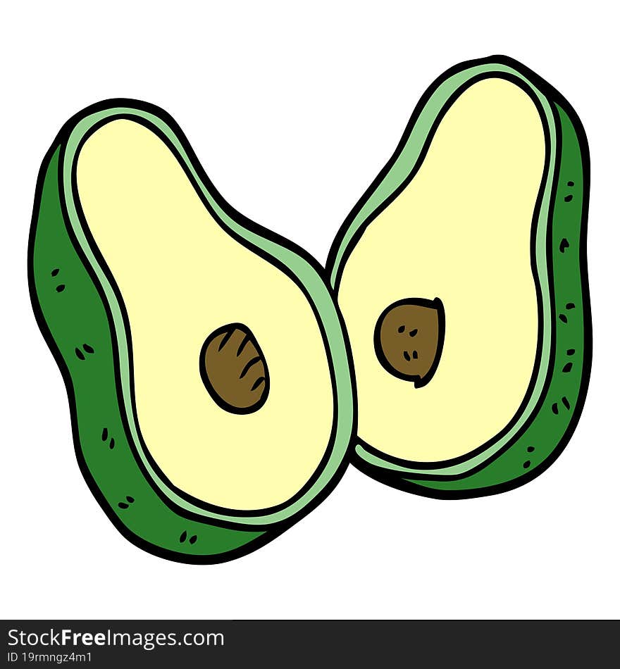 cartoon doodle avocado