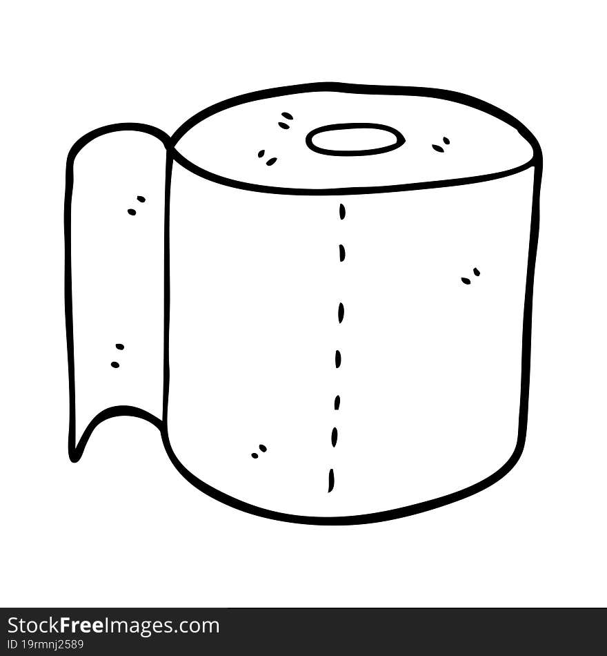 line drawing cartoon toilet roll