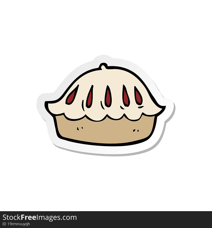 sticker of a cartoon pie