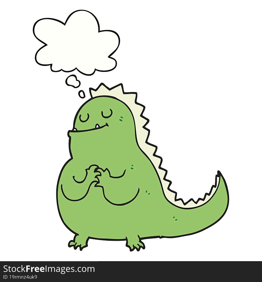 cartoon dinosaur and thought bubble